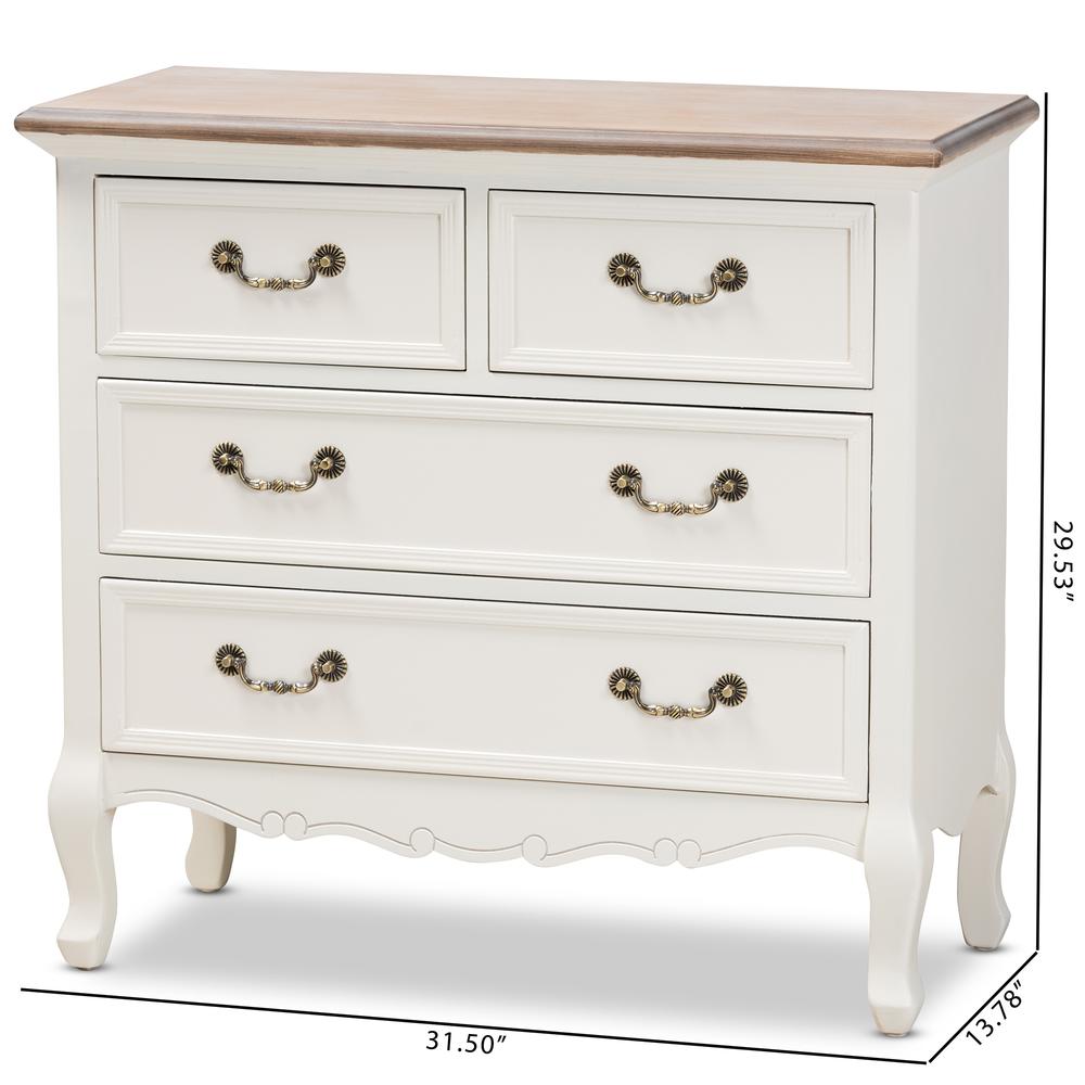 Oak Finished 4-Drawer Accent Storage Cabinet