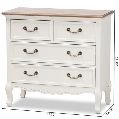 Oak Finished 4-Drawer Accent Storage Cabinet