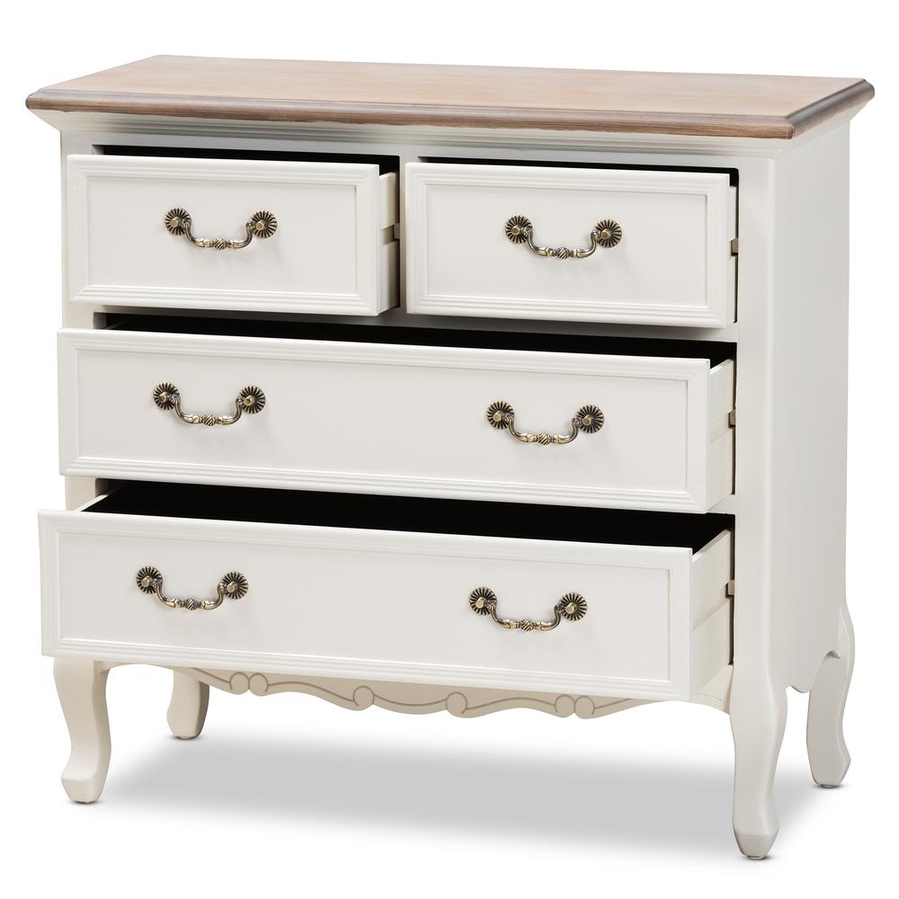 Oak Finished 4-Drawer Accent Storage Cabinet