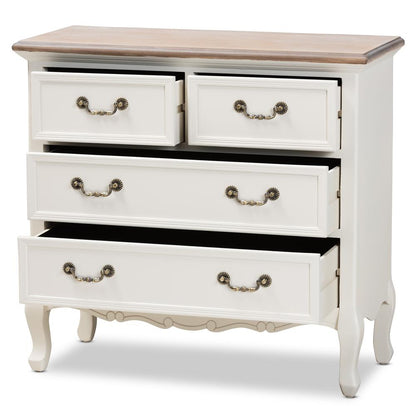 Oak Finished 4-Drawer Accent Storage Cabinet