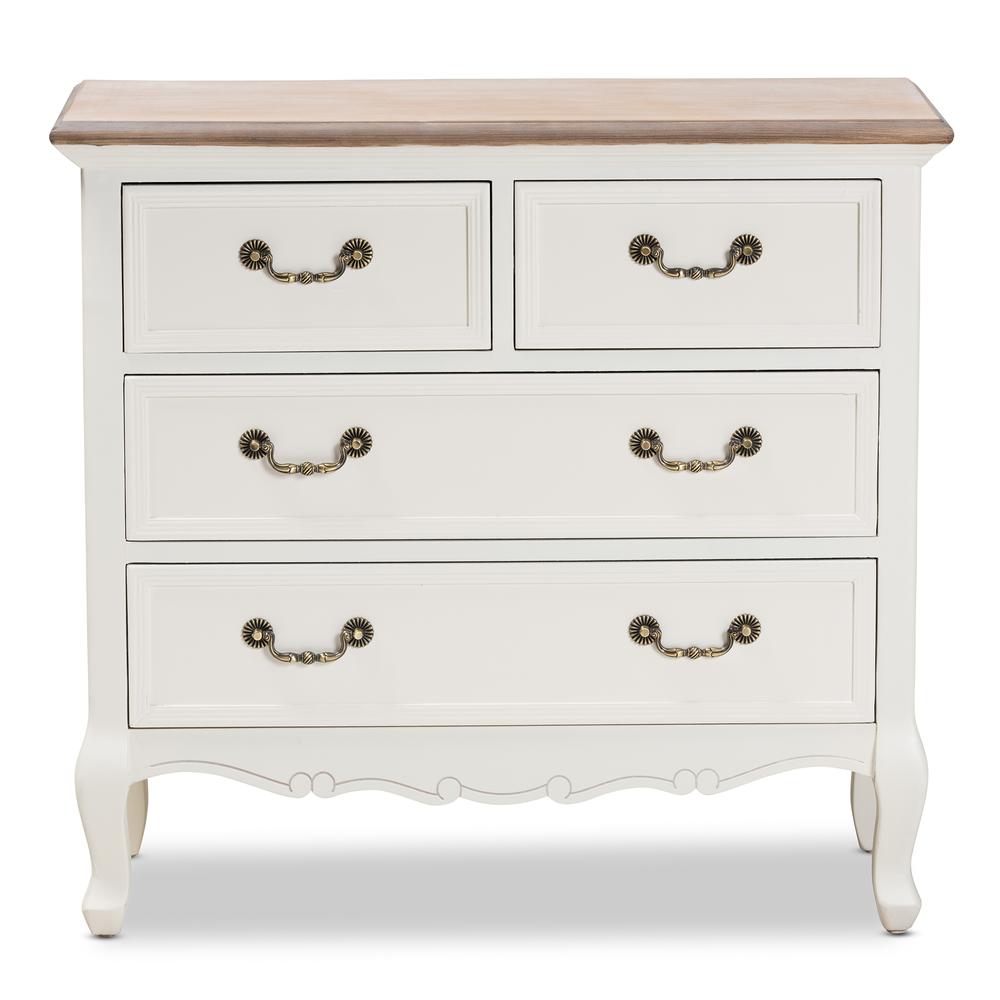 Oak Finished 4-Drawer Accent Storage Cabinet