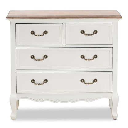 Oak Finished 4-Drawer Accent Storage Cabinet