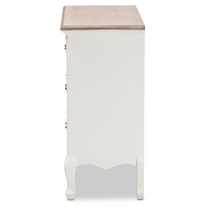 Oak Finished 4-Drawer Accent Storage Cabinet