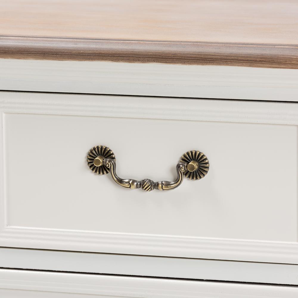 Oak Finished 4-Drawer Accent Storage Cabinet