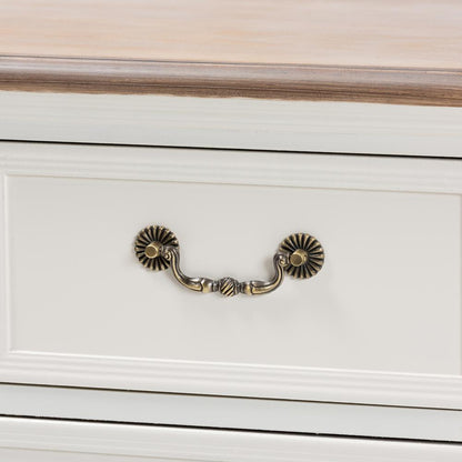 Oak Finished 4-Drawer Accent Storage Cabinet