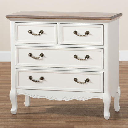 Oak Finished 4-Drawer Accent Storage Cabinet