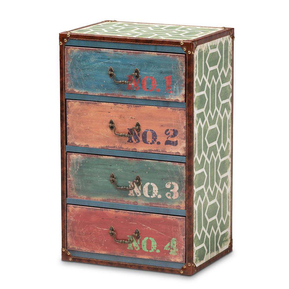 Inspired Multicolor Finished Wood 4-Drawer Accent Storage Cabinet