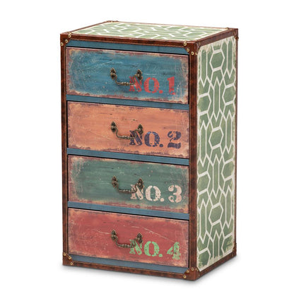 Inspired Multicolor Finished Wood 4-Drawer Accent Storage Cabinet
