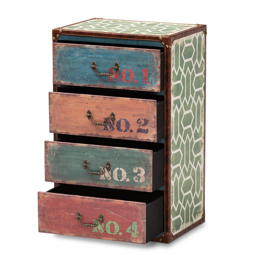 Inspired Multicolor Finished Wood 4-Drawer Accent Storage Cabinet