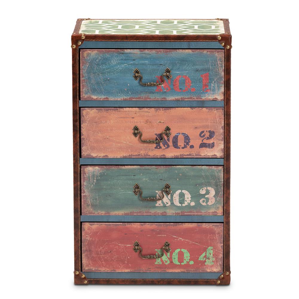 Inspired Multicolor Finished Wood 4-Drawer Accent Storage Cabinet