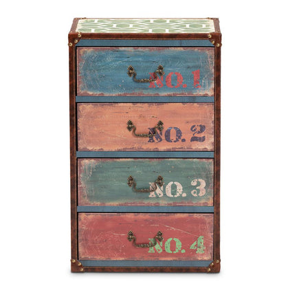 Inspired Multicolor Finished Wood 4-Drawer Accent Storage Cabinet