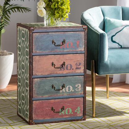 Inspired Multicolor Finished Wood 4-Drawer Accent Storage Cabinet