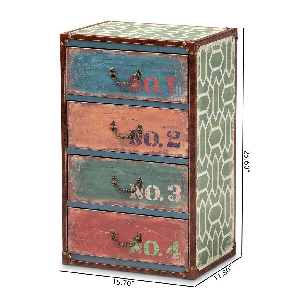 Inspired Multicolor Finished Wood 4-Drawer Accent Storage Cabinet