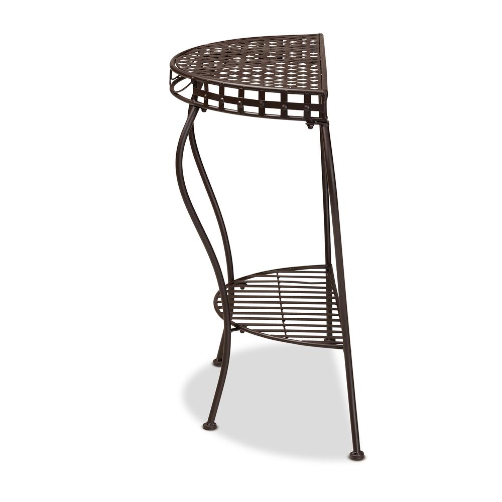 Baxton Studio Laraine Modern and Contemporary Brown Metal Outdoor Console Table