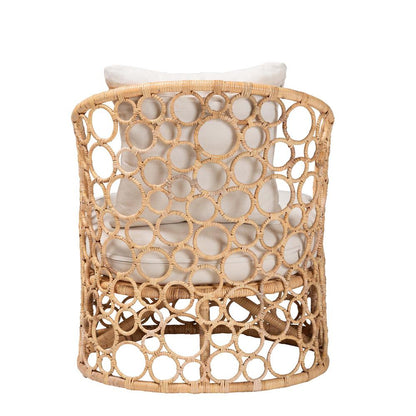 Prisca Bohemian Light Honey Rattan Accent Chair