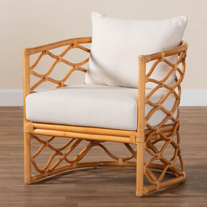 Acelynn Bohemian Light Honey Rattan Arm Chair