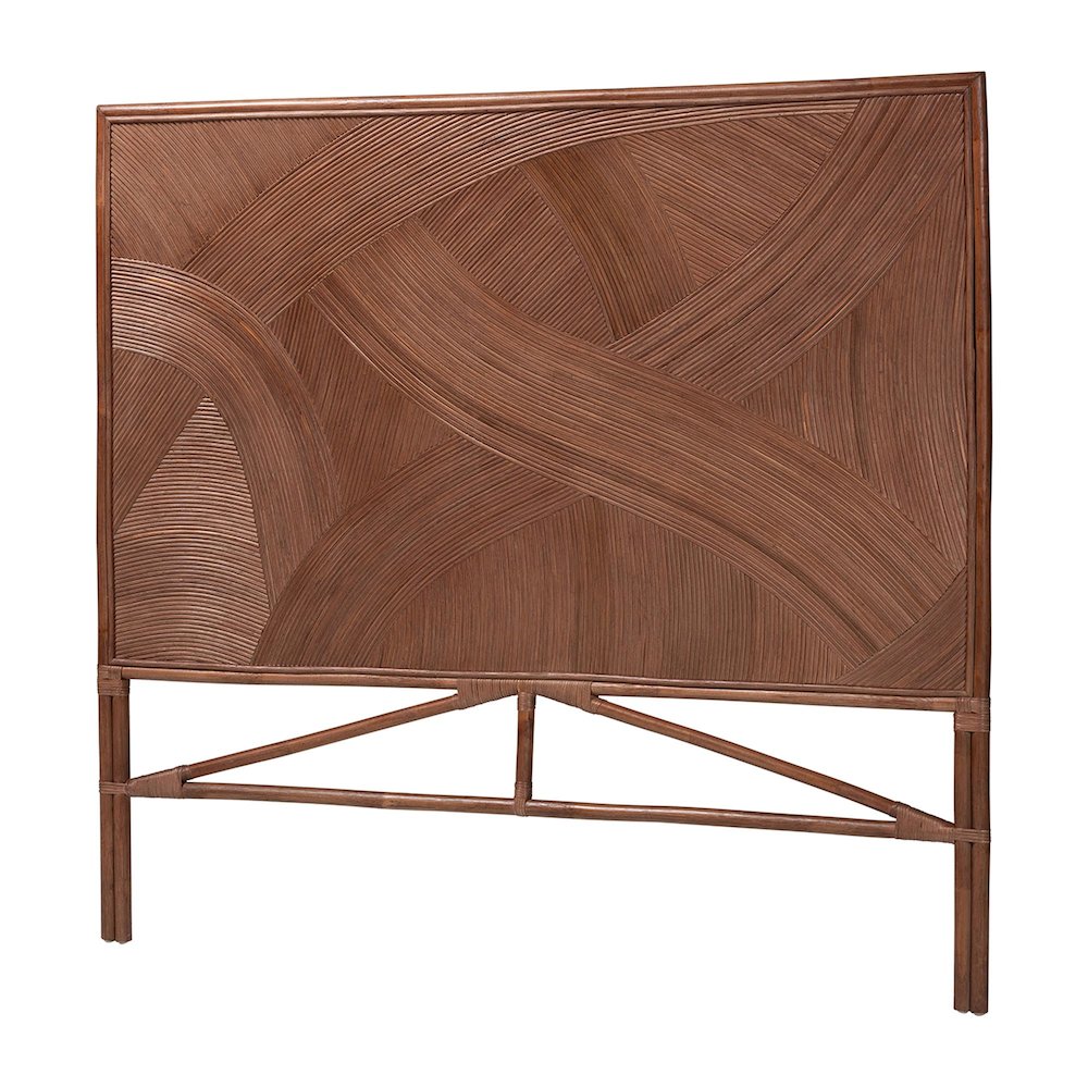 Elettra Bohemian Dark Brown Rattan King Size Standalone Headboard