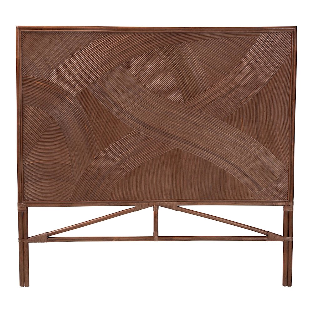 Elettra Bohemian Dark Brown Rattan King Size Standalone Headboard