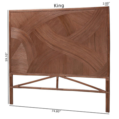 Elettra Bohemian Dark Brown Rattan King Size Standalone Headboard