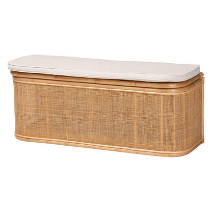 Ishana Bohemian Natural Rattan Storage Bench
