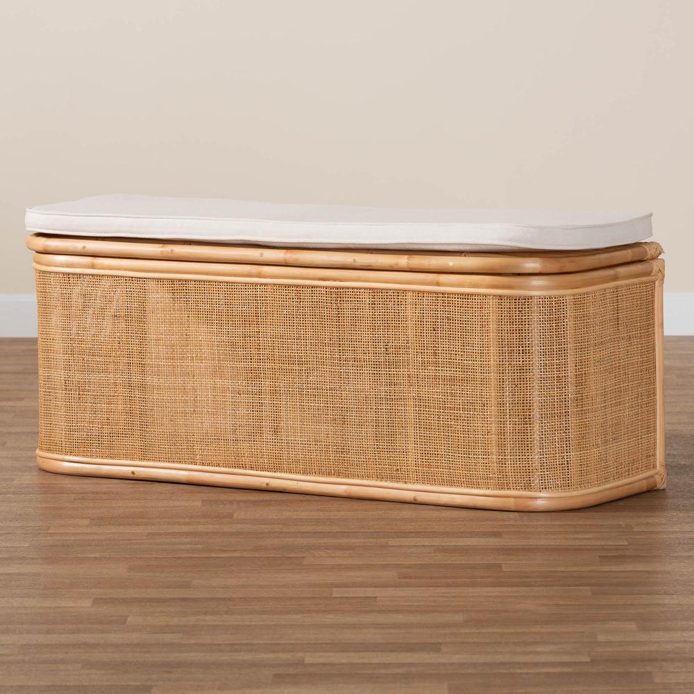 Ishana Bohemian Natural Rattan Storage Bench
