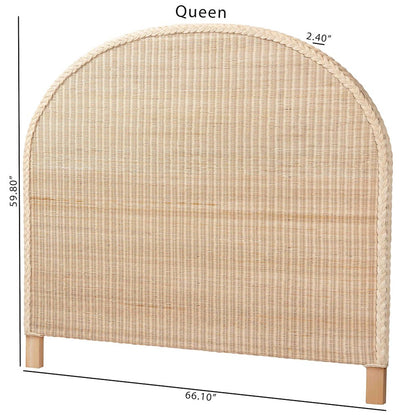 Lanica Japandi Sun Bleached Rattan Queen Size Standalone Headboard
