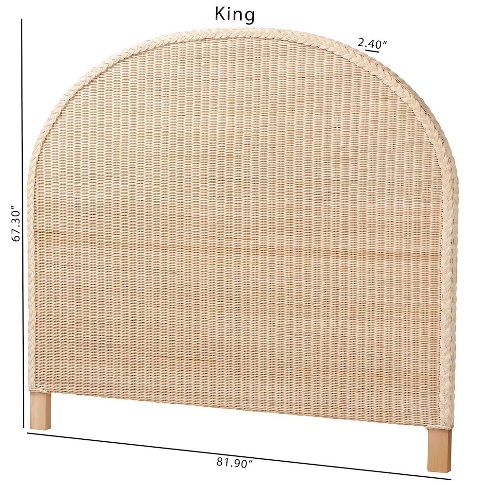 Lanica Japandi Sun Bleached Rattan Queen Size Standalone Headboard