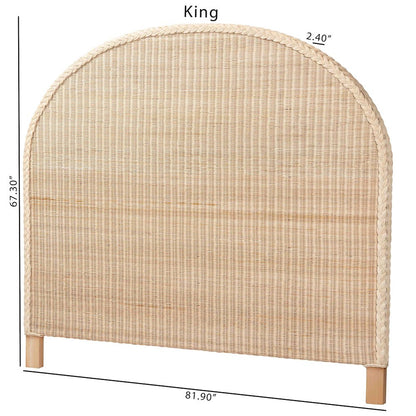 Lanica Japandi Sun Bleached Rattan Queen Size Standalone Headboard