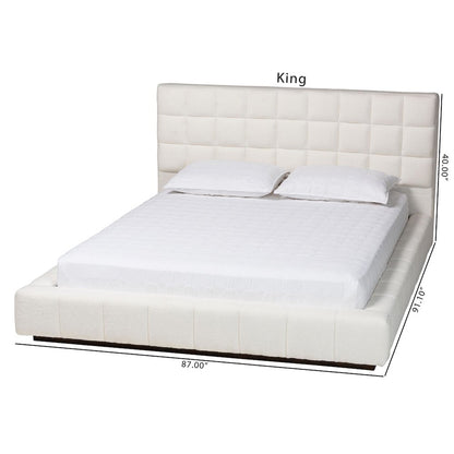 Studio Braylin Glam and Luxe Teddy-Bear Fabric King Size Platform Bed