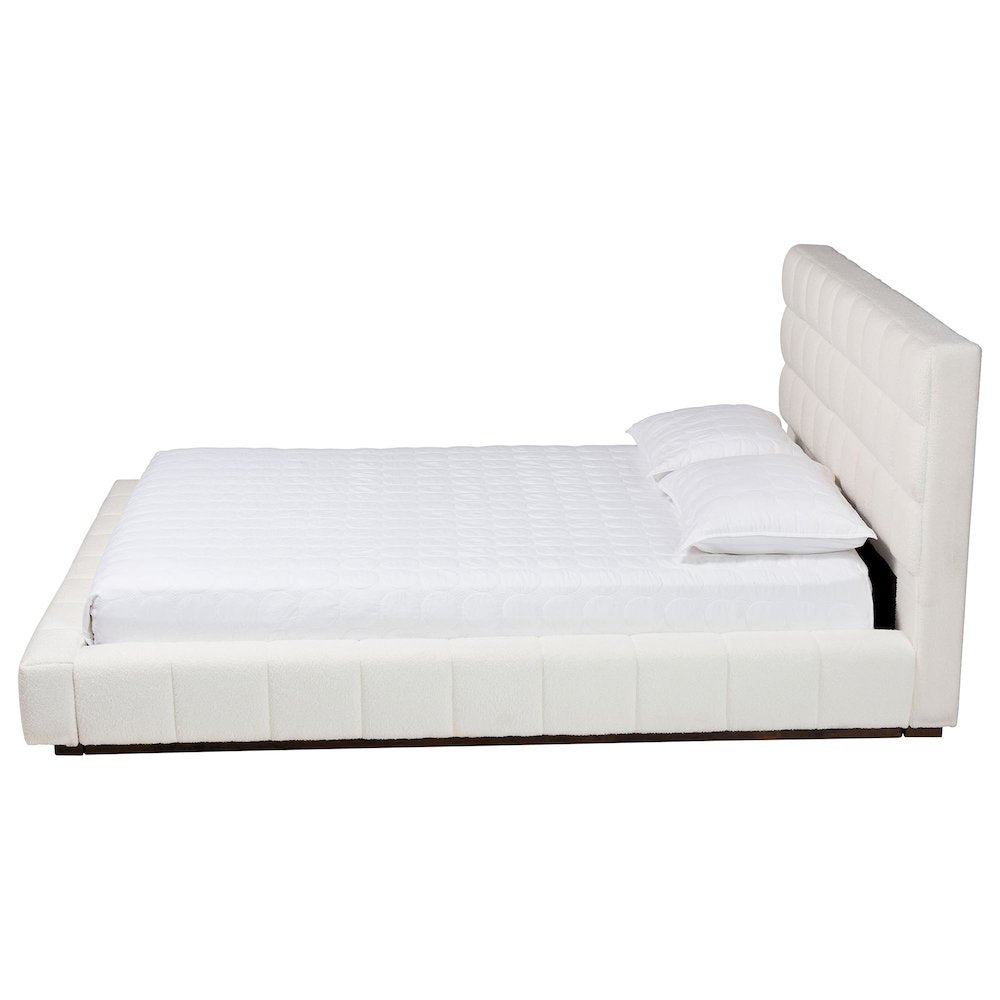 Studio Braylin Glam and Luxe Teddy-Bear Fabric King Size Platform Bed