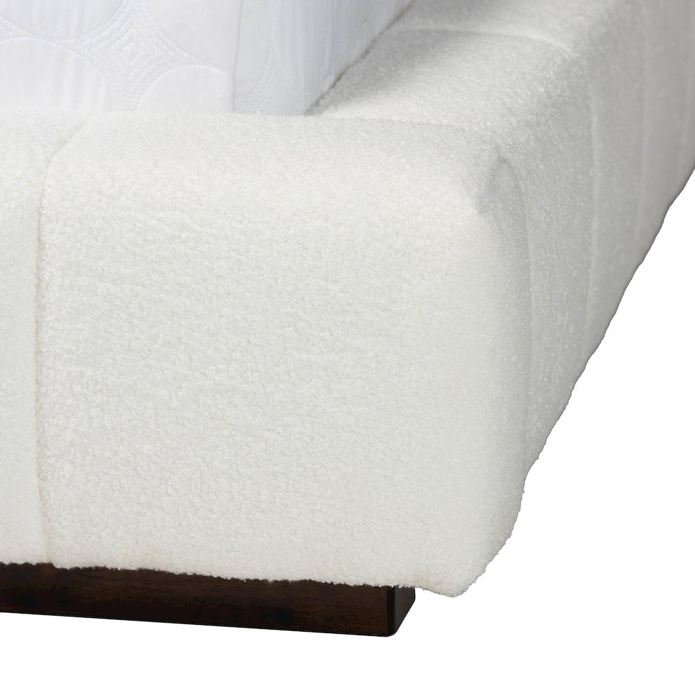 Studio Braylin Glam and Luxe Teddy-Bear Fabric King Size Platform Bed