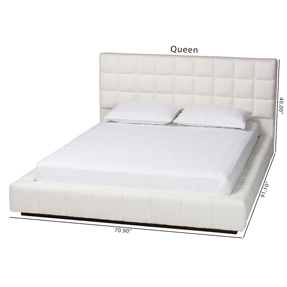 Studio Braylin Glam and Luxe Teddy-Bear Fabric King Size Platform Bed