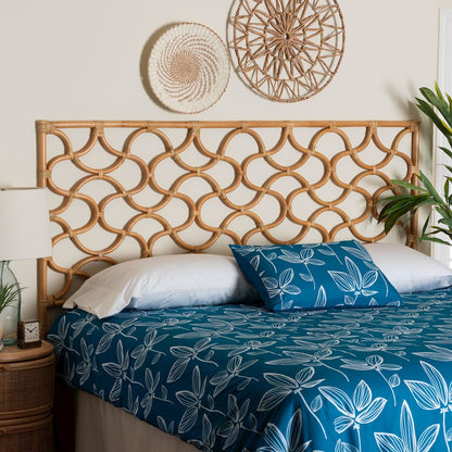 Kalcya Bohemian Natural Rattan King Size Standalone Headboard