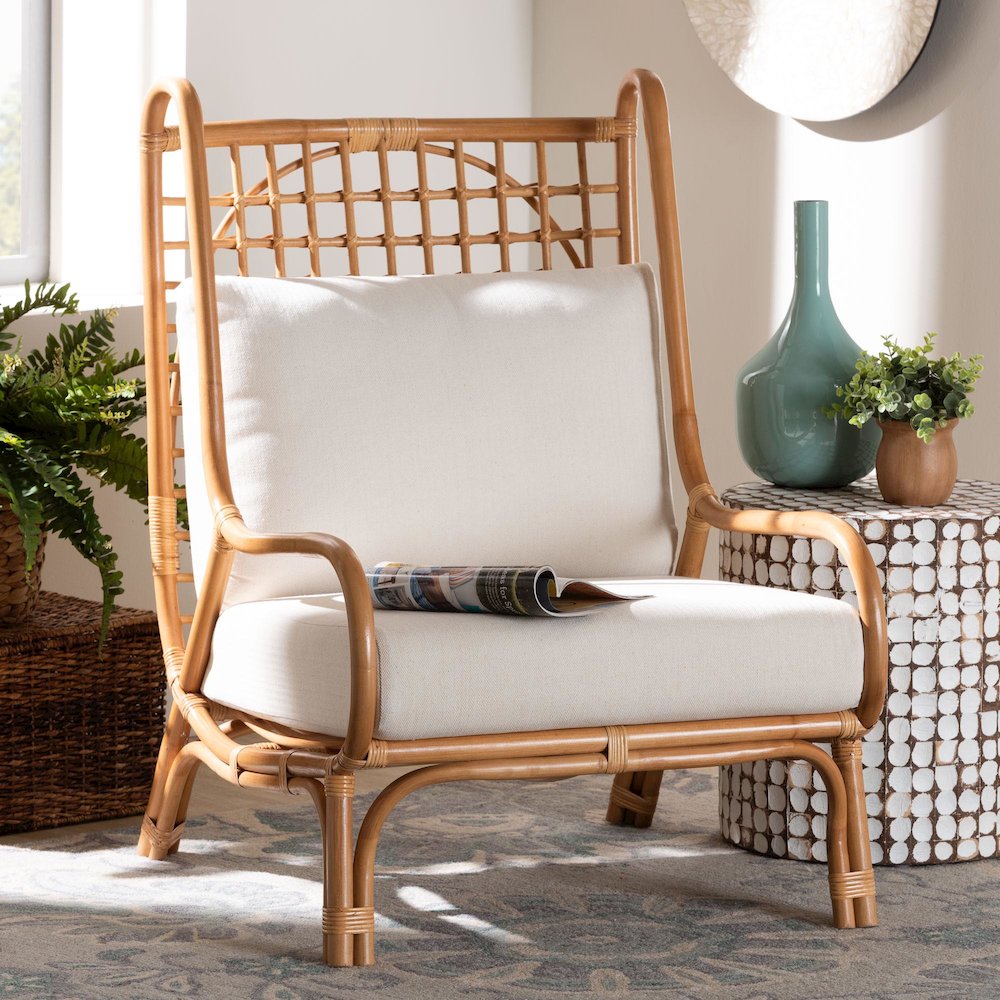 Helina Bohemian Light Honey Rattan Accent Chair