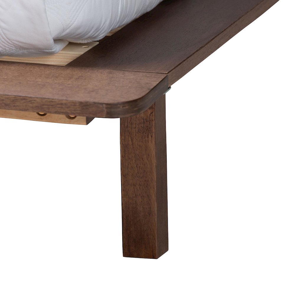 Studio Alyssa Japandi Walnut Brown Wood King Size Platform Bed