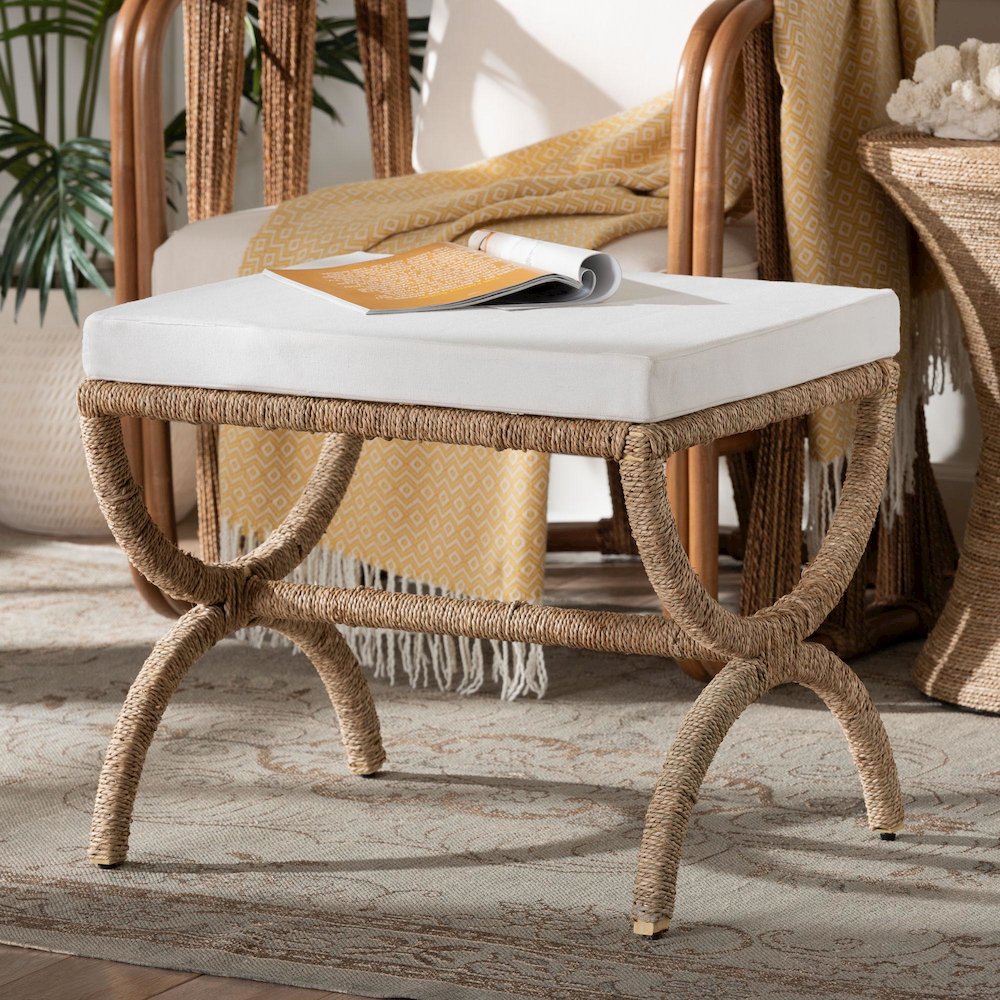 Maliyah Japandi Natural Jute Ottoman