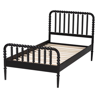 Lucera Mid-Century Black Full Size Bobbin Bed