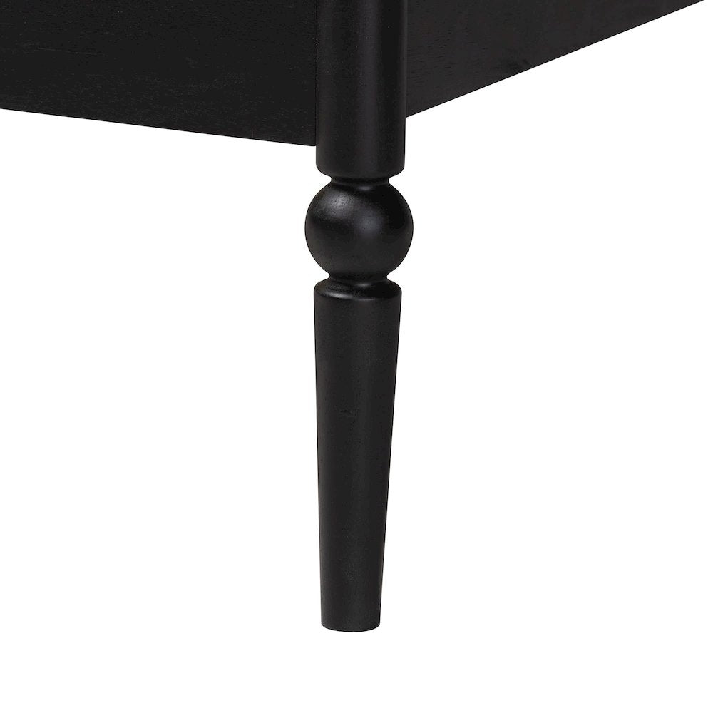 Lucera Mid-Century Black Full Size Bobbin Bed