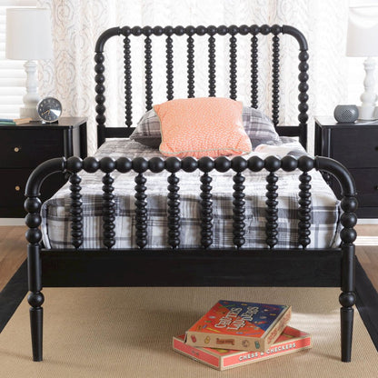 Lucera Mid-Century Black Full Size Bobbin Bed