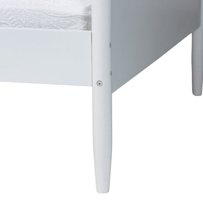 Malaya Modern White Wood Full Daybed with Scalloped Edges
