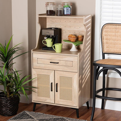 Studio Pavone Mid-Century Modern Oak Brown Wood Kitchen Cabinet