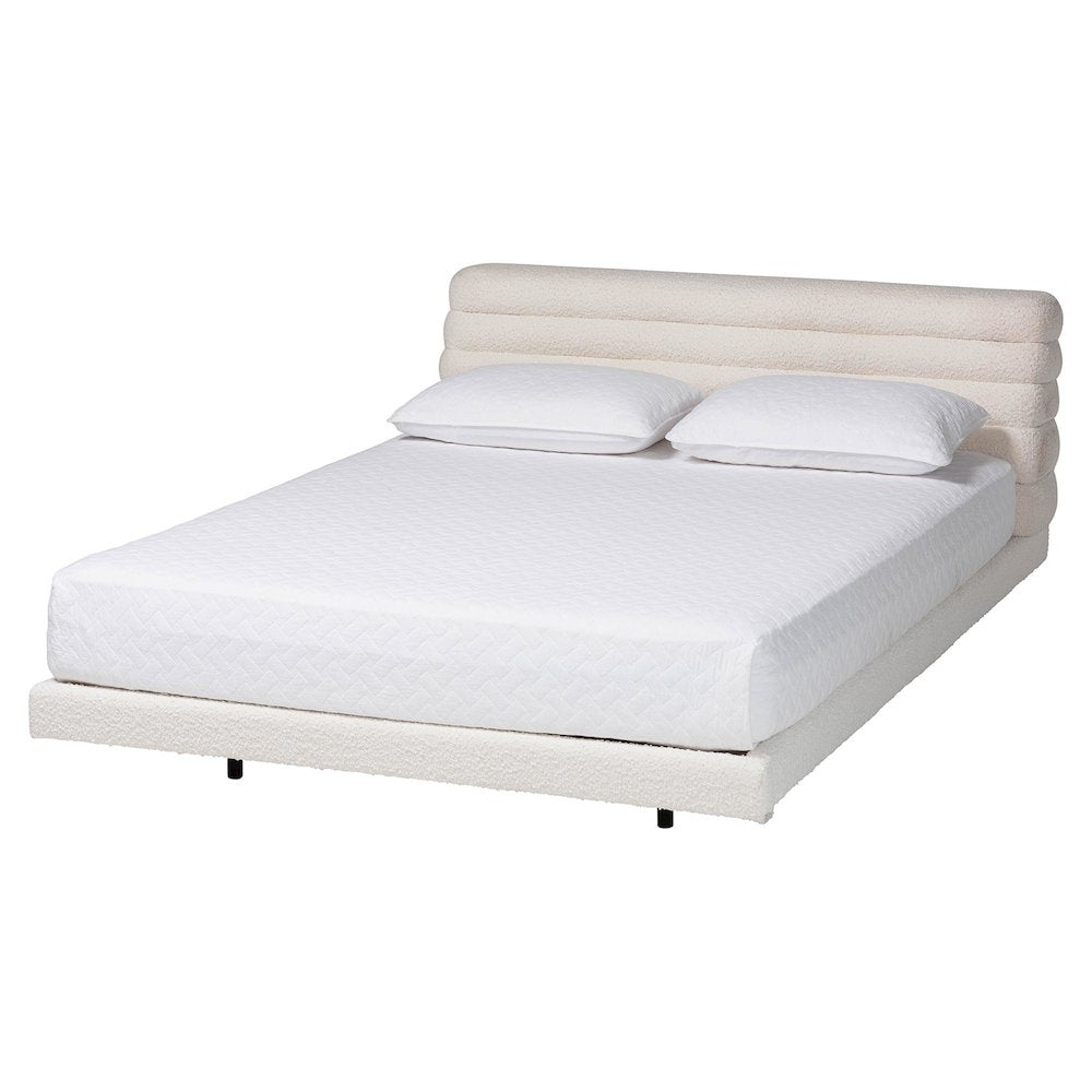 Baxton Studio Alfie Boucle Floating Bed