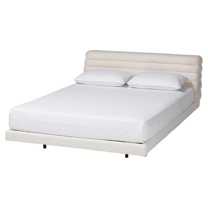 Baxton Studio Alfie Boucle Floating Bed