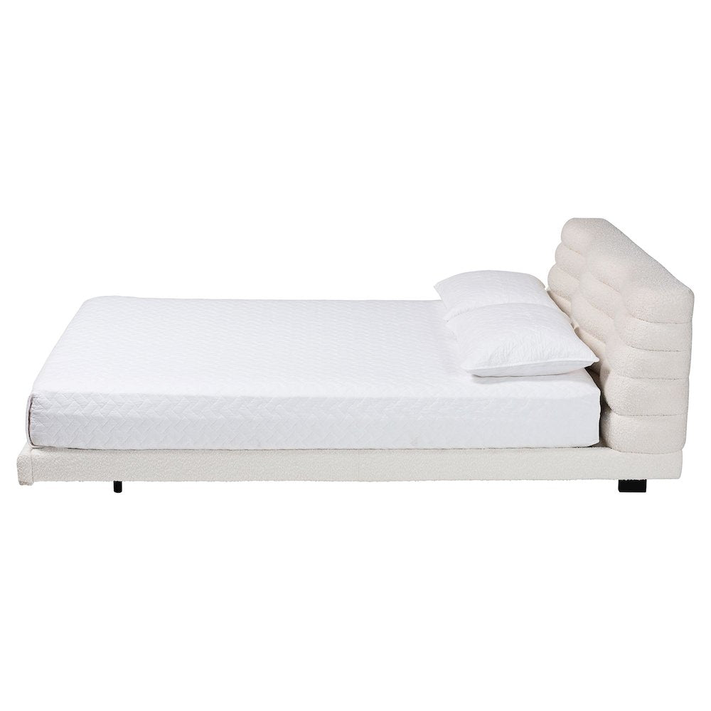 Baxton Studio Alfie Boucle Floating Bed