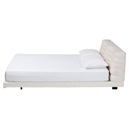 Baxton Studio Alfie Boucle Floating Bed