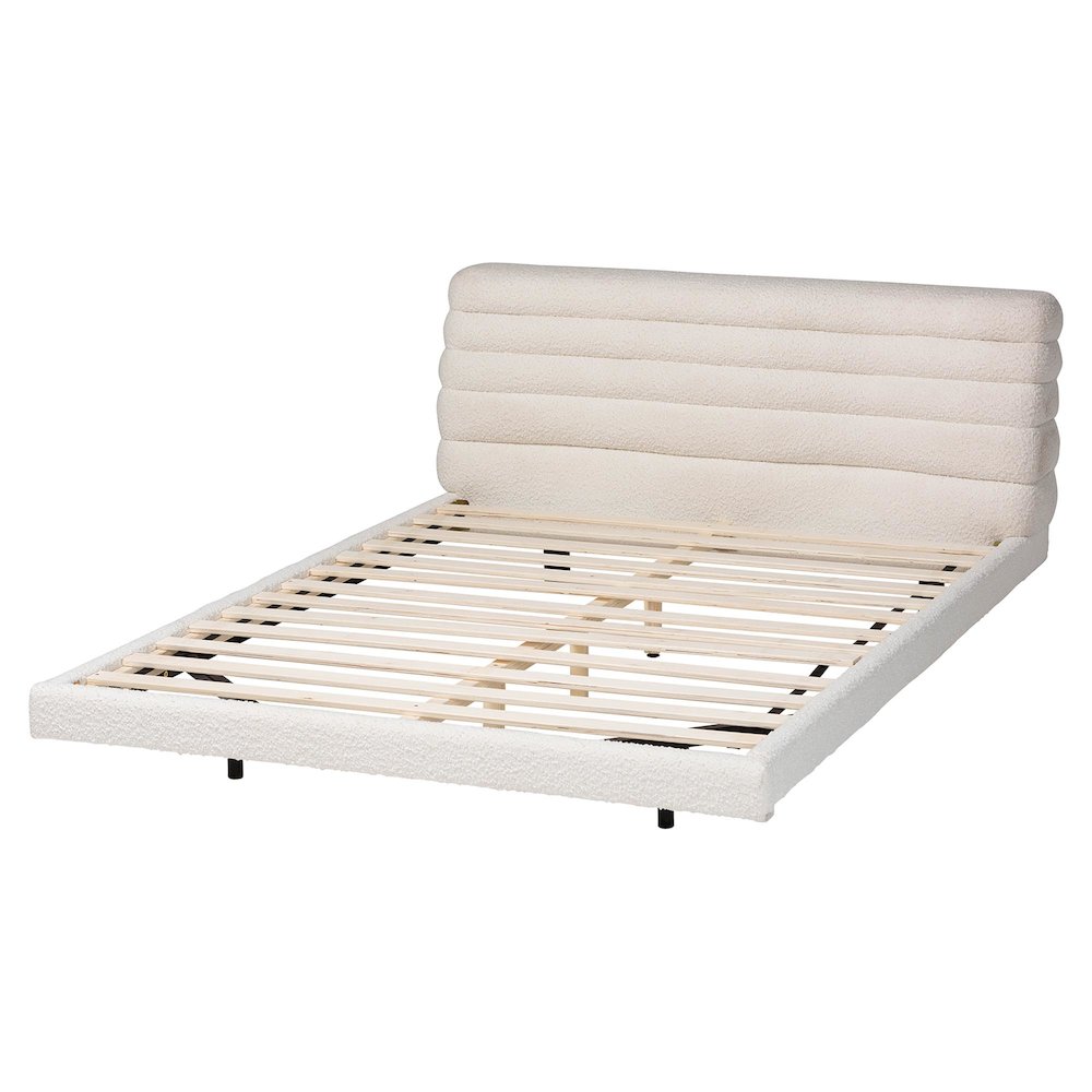 Baxton Studio Alfie Boucle Floating Bed