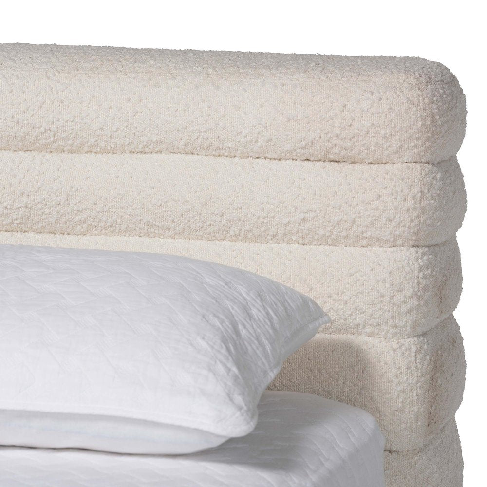 Baxton Studio Alfie Boucle Floating Bed