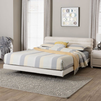 Baxton Studio Alfie Boucle Floating Bed