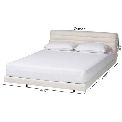Baxton Studio Alfie Boucle Floating Bed
