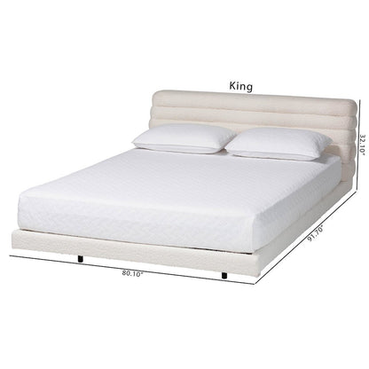 Baxton Studio Alfie Boucle Floating Bed